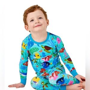 Little Sleepies Disney Nemo’s Reef Bamboo Pajama Set 2 Piece Size 7/8 NWT